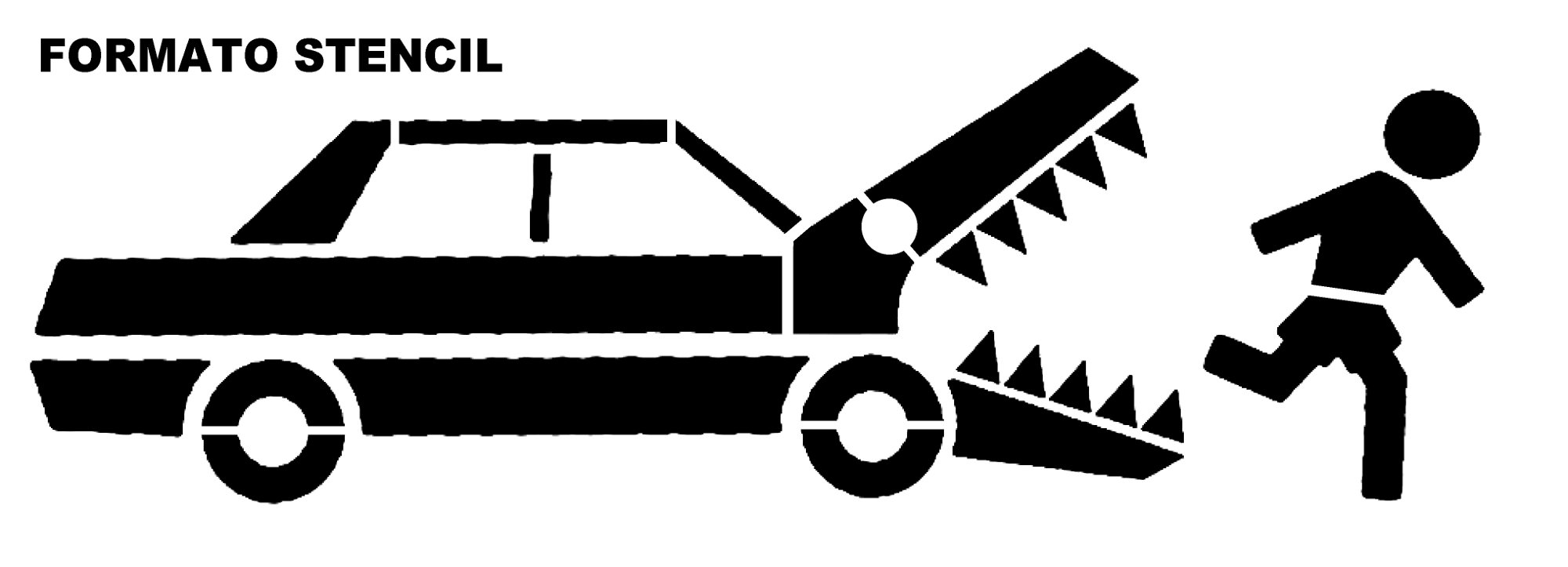 STENCIL l'automobile uccide ( critical mass) - graficanera - NO COPYRIGHT